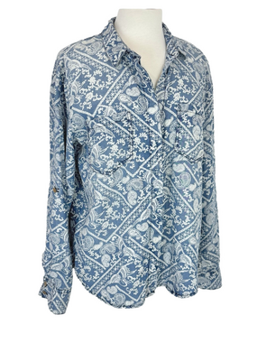 Velvet Heart blue bandana print shirt